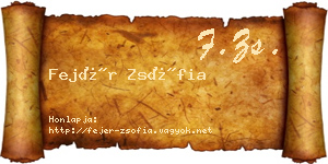 Fejér Zsófia névjegykártya